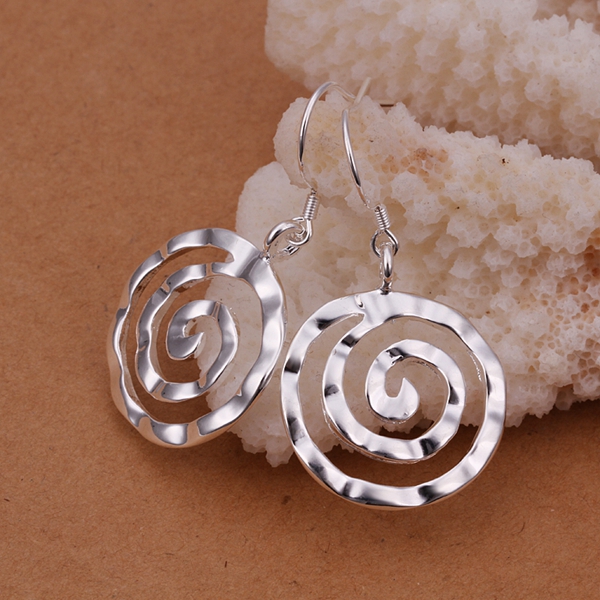 High Quality Dangle Earrings Round Thread Shape Silver Plated Earrings Fashion Silver-Plated Jewelry