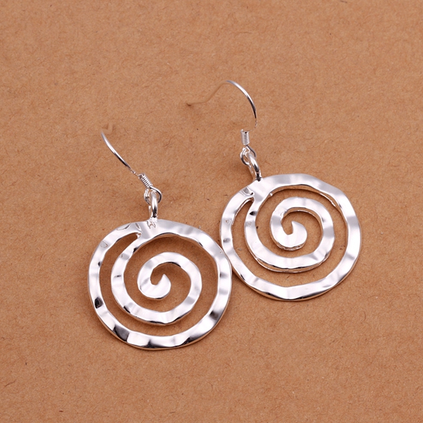 High Quality Dangle Earrings Round Thread Shape Silver Plated Earrings Fashion Silver-Plated Jewelry