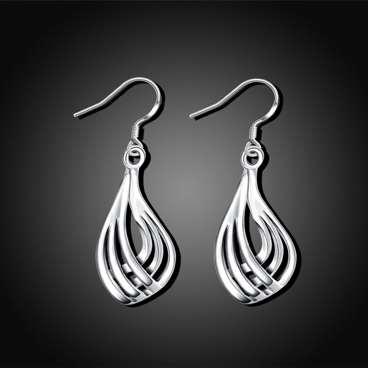 Water Drop Earrings For Women Fashion Third-line Ripple Dangle Jewelry Earrings