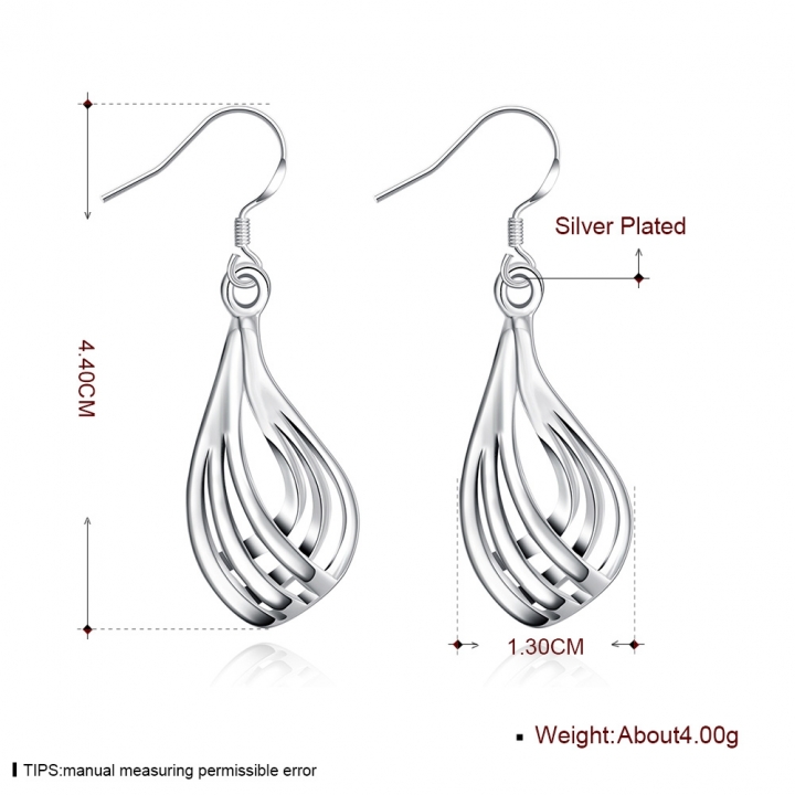 Water Drop Earrings For Women Fashion Third-line Ripple Dangle Jewelry Earrings