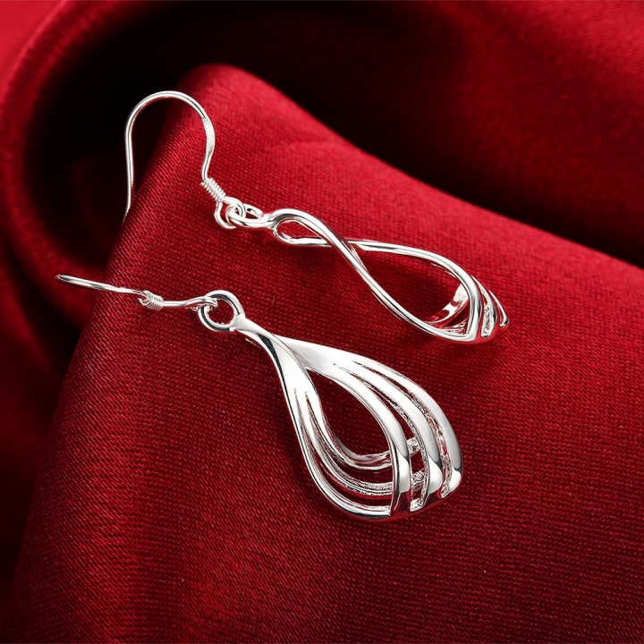 Water Drop Earrings For Women Fashion Third-line Ripple Dangle Jewelry Earrings