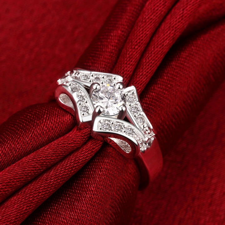 Quality Silver Plated Ring Silver Finger Rings for Women Jewelry Accessories Crystal Stone Girl Gift