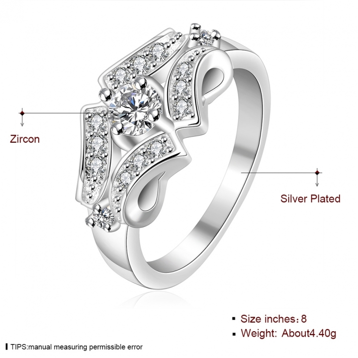 Quality Silver Plated Ring Silver Finger Rings for Women Jewelry Accessories Crystal Stone Girl Gift