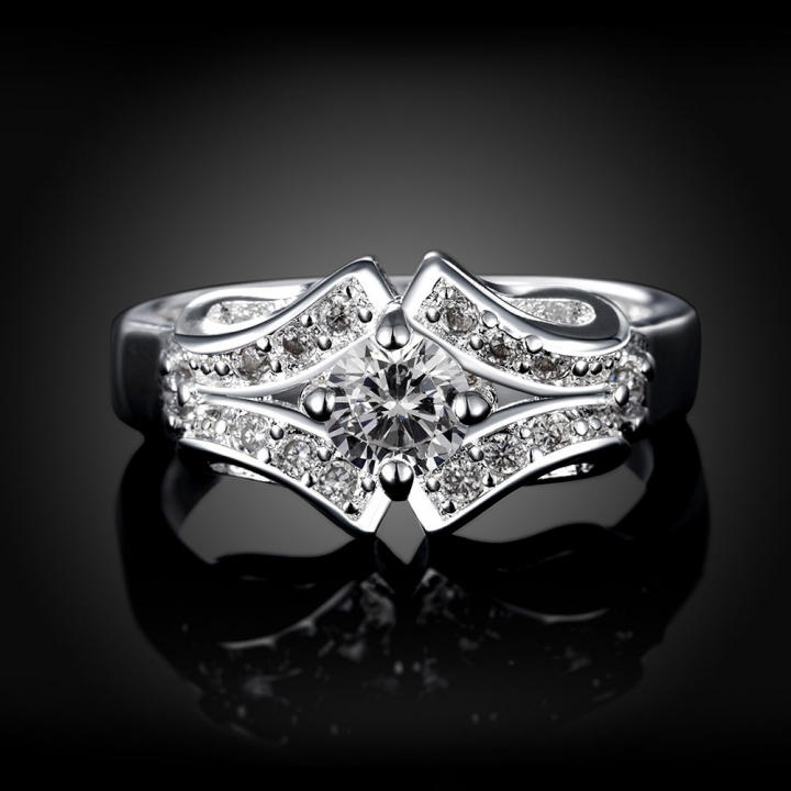Quality Silver Plated Ring Silver Finger Rings for Women Jewelry Accessories Crystal Stone Girl Gift