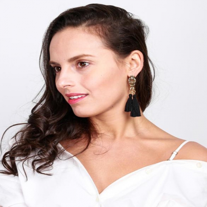 Boho Rope Ethnic Bohemian Tassel Earrings Gold Stud Earrings Jewelry for Women Girls