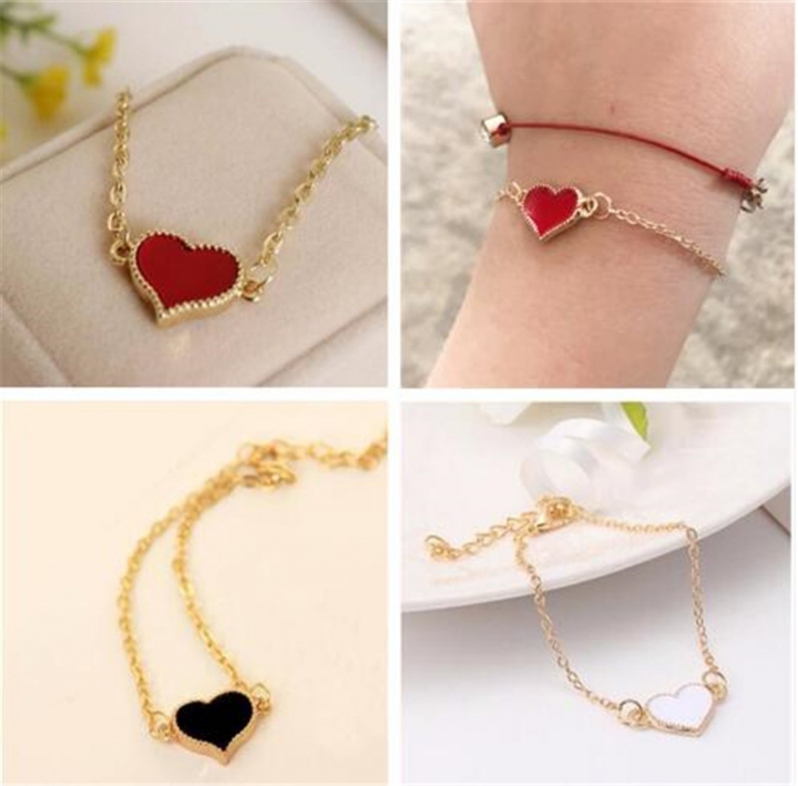 New Bracelet Alloy Love Heart Bracelets For Women Men Couple Fashion Jewelry