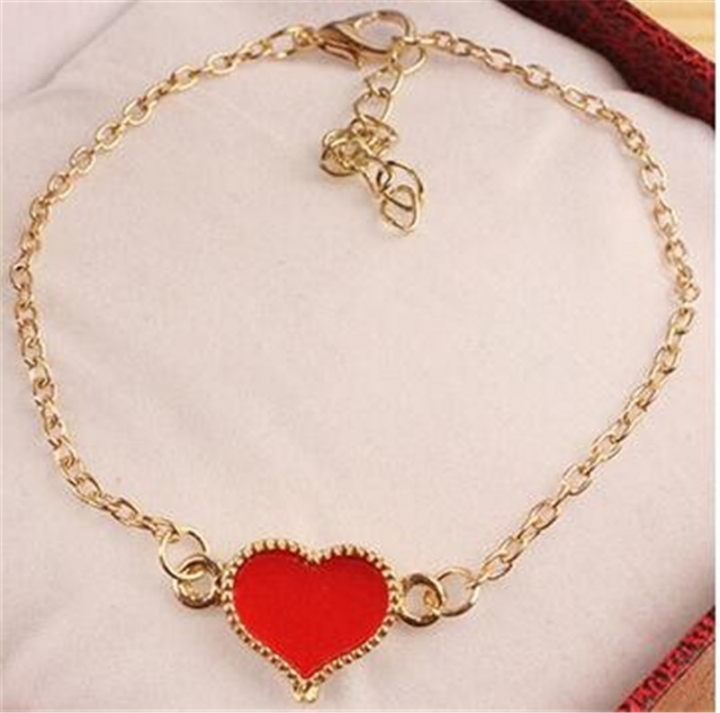 New Bracelet Alloy Love Heart Bracelets For Women Men Couple Fashion Jewelry