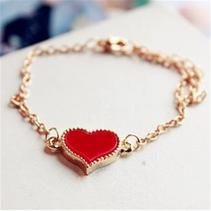 New Bracelet Alloy Love Heart Bracelets For Women Men Couple Fashion Jewelry