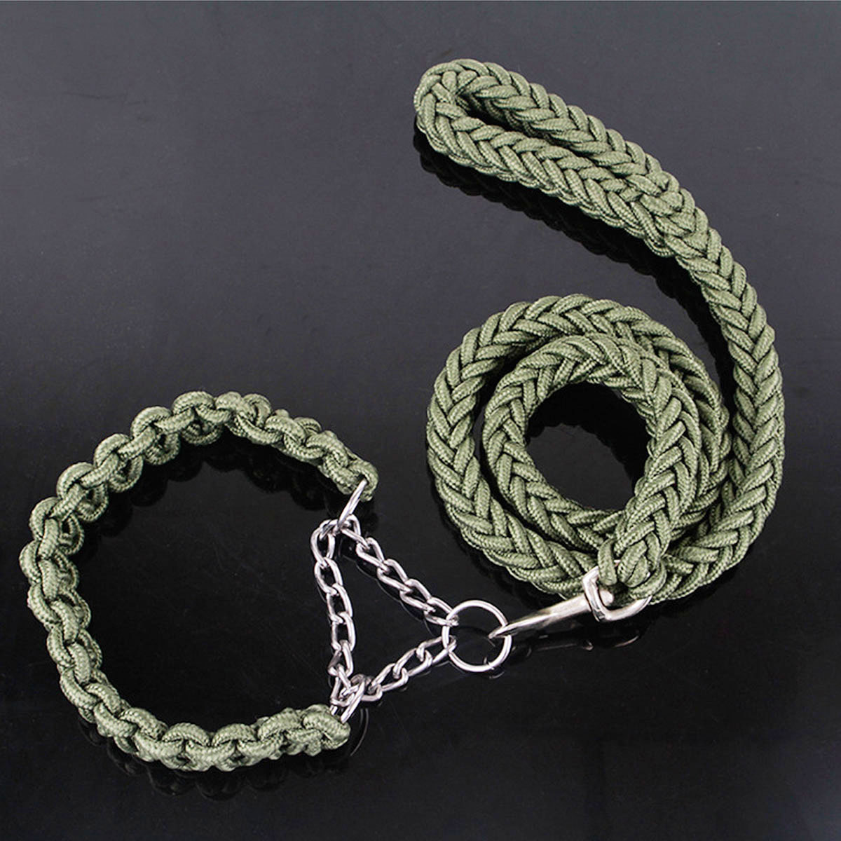 Pet Adjustable Nylon Dog Rope Slip Training Walking Leash Pet Collar Traction Rope for Large Dogs