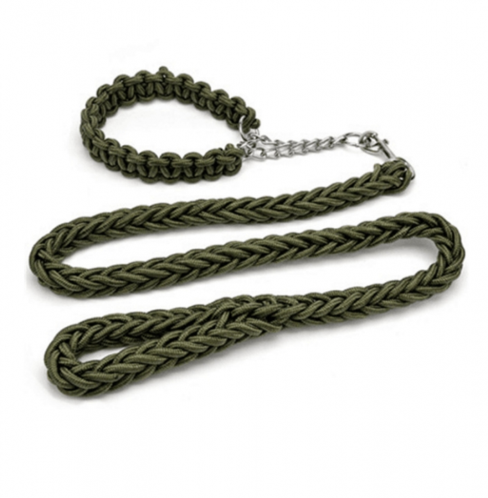 Pet Adjustable Nylon Dog Rope Slip Training Walking Leash Pet Collar Traction Rope for Large Dogs