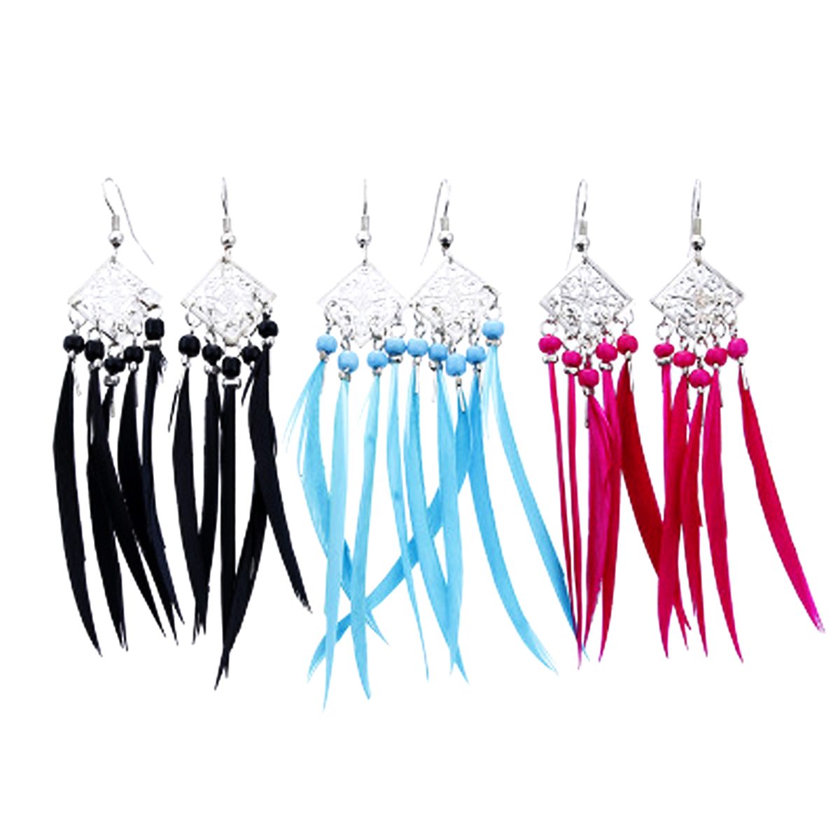 New Feather Tassel Earrings Retro Dangle Drop Earring Fashion Women Jewelry