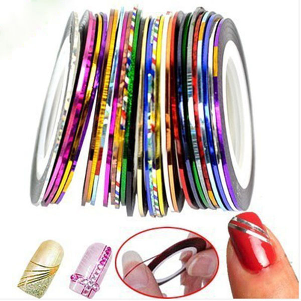 1PC New Nail Striping Decals Foil Tips Tape Line