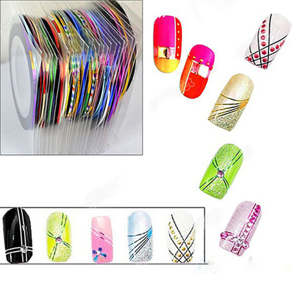 1PC New Nail Striping Decals Foil Tips Tape Line