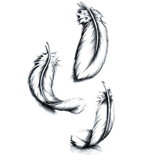 1pc  Cool Colorful Feather Tattoo Stickers Waterproof Temporary Tattoo Body Art