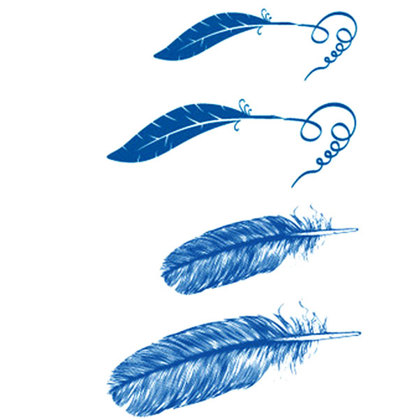 1pc  Cool Colorful Feather Tattoo Stickers Waterproof Temporary Tattoo Body Art