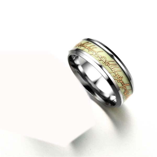 New Luminous Ring  Fashional Charm Men's Titanium Steel Ring
