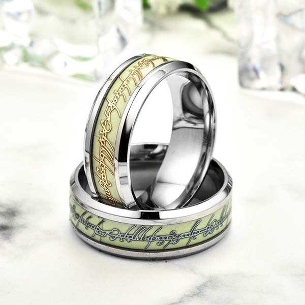 New Luminous Ring  Fashional Charm Men's Titanium Steel Ring