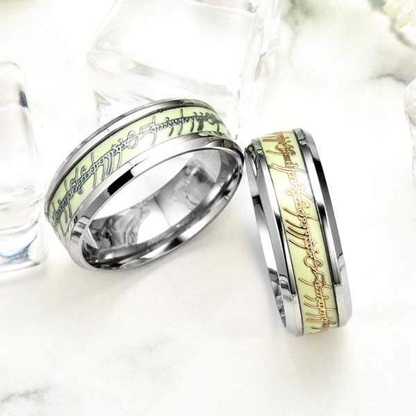 New Luminous Ring  Fashional Charm Men's Titanium Steel Ring