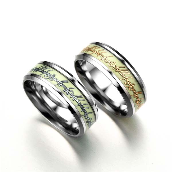 New Luminous Ring  Fashional Charm Men's Titanium Steel Ring