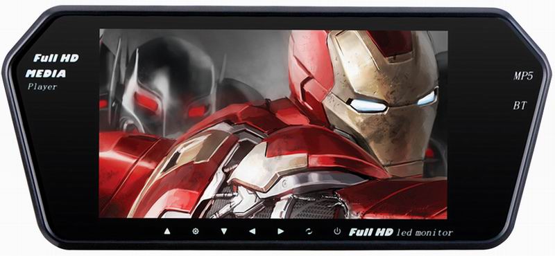 ouchuangbo 7 Inch MP5 Car Rear View Mirror Monitor with BT USB  Auto Vehicle Parking Rearview