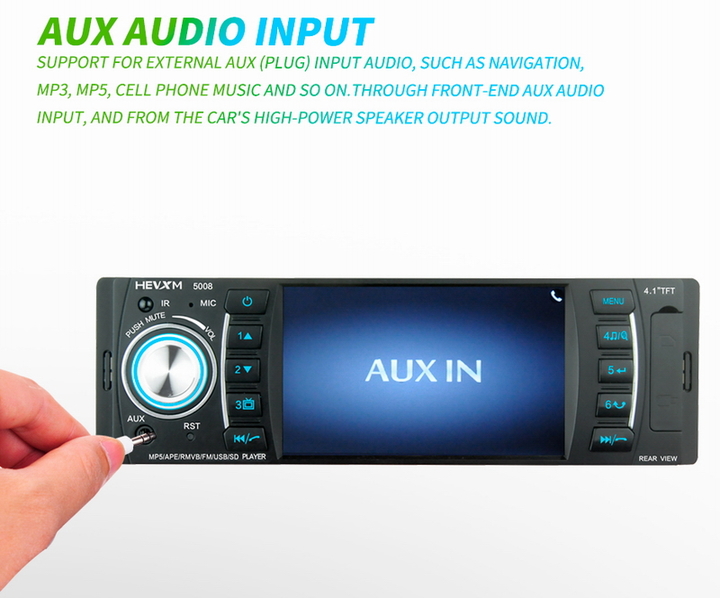 Ouchuangbo one din 4.1 inch car mp5 stereo audio player support BT AUX USB