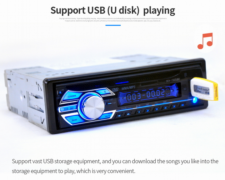 Ouchuangbo car mp3 mp4 dvd play audio stereo with USB aux music function FM