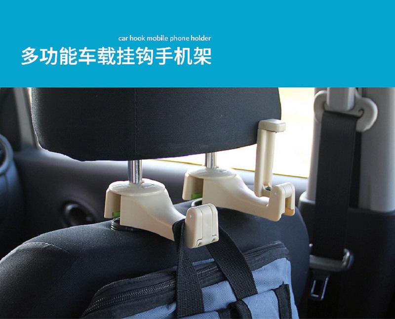 Ouchuangbo 2Pcs Car Seat Head Hanger Storage Hooker portable Auto Seat Hanger Purse Bag Organizer