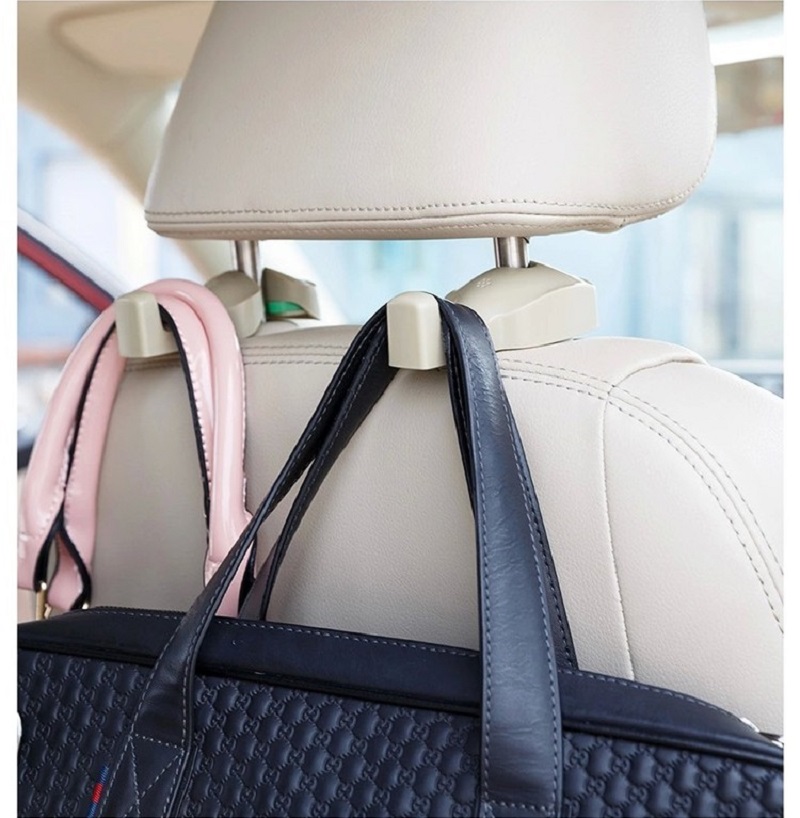 Ouchuangbo 2Pcs Car Seat Head Hanger Storage Hooker portable Auto Seat Hanger Purse Bag Organizer