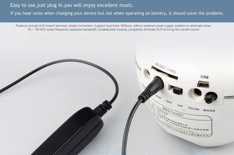 ouchuangbo 3.5mm Aux Audio Noise Filter Ground Loop Isolator Eliminate for Home Stereo Car Audio