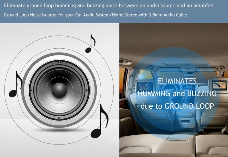 ouchuangbo 3.5mm Aux Audio Noise Filter Ground Loop Isolator Eliminate for Home Stereo Car Audio