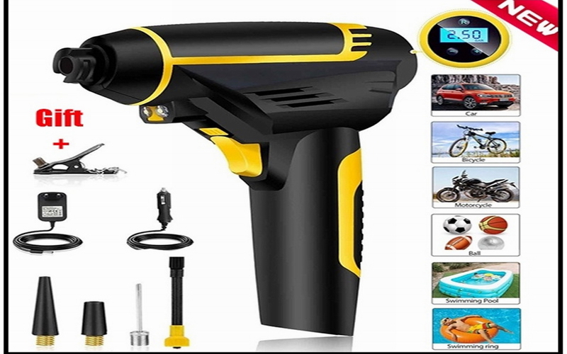 Ouchuangbo 12V Handheld digital Air Compressor Pump Tire Inflator Pump High Pressure Compressor