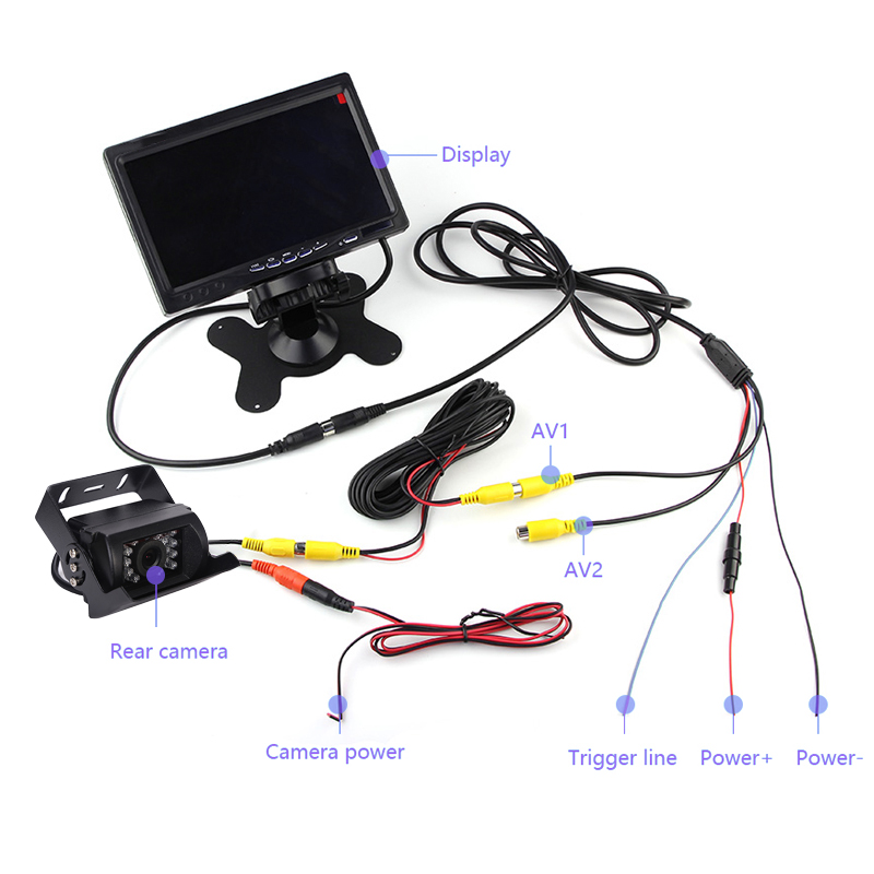 ouchuangbo LED anti-fog waterproof infrared night vision truck bus excavator crane rear view camera