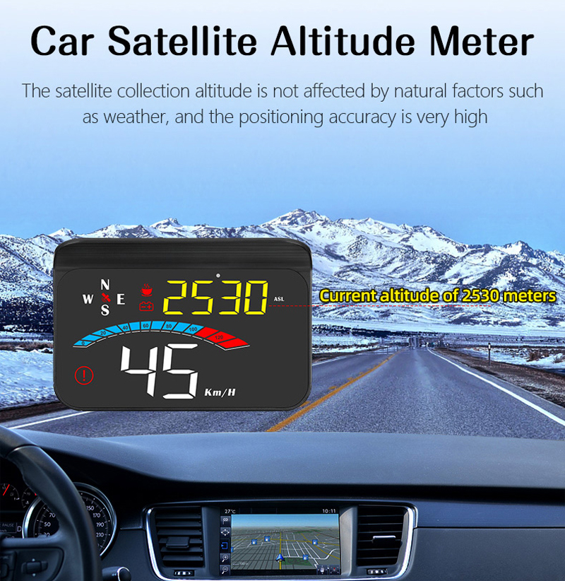 ouchuangbo M16 HUD GPS head-up display windshield speed voltage projector overspeed alarm