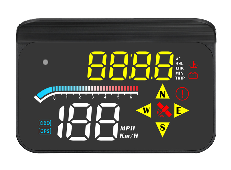 ouchuangbo Head-up display 3.5inch OBD2 GPS HUD hood design over-speed voltage alarm fatigue driving