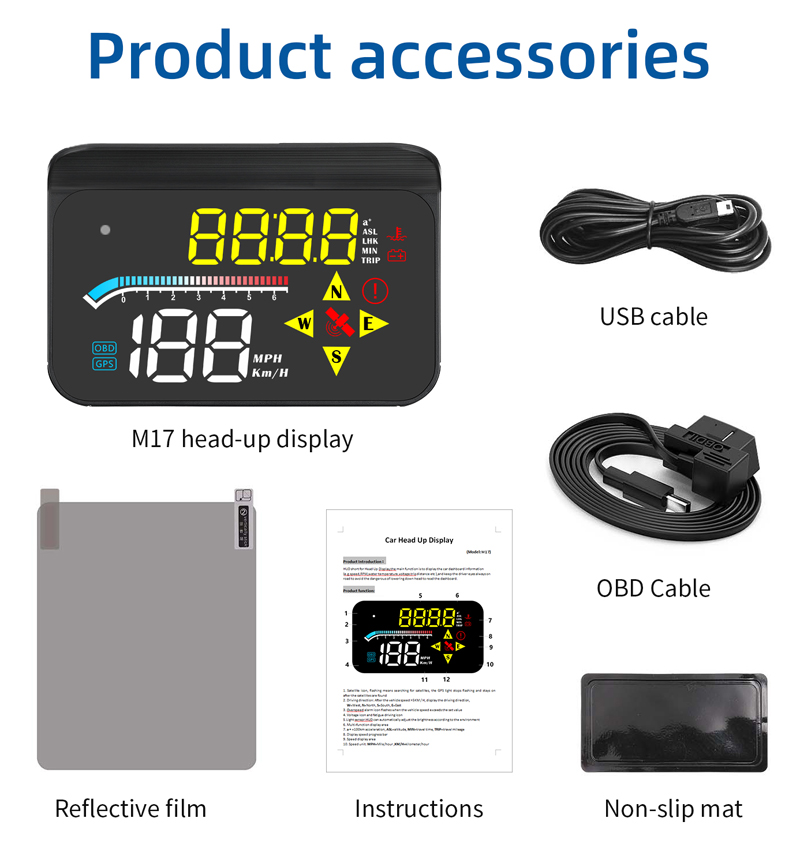 ouchuangbo Head-up display 3.5inch OBD2 GPS HUD hood design over-speed voltage alarm fatigue driving