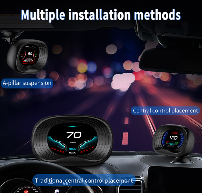 ouchuangbo Car HUD OBD2 head-up display + GPS navigation 3 inch speeding warning alarm
