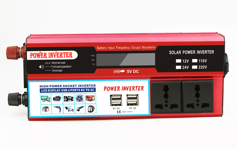 ouchuangbo 2000W car transformer converter inverter DC 12V AC 110/220V dual USB car adapter