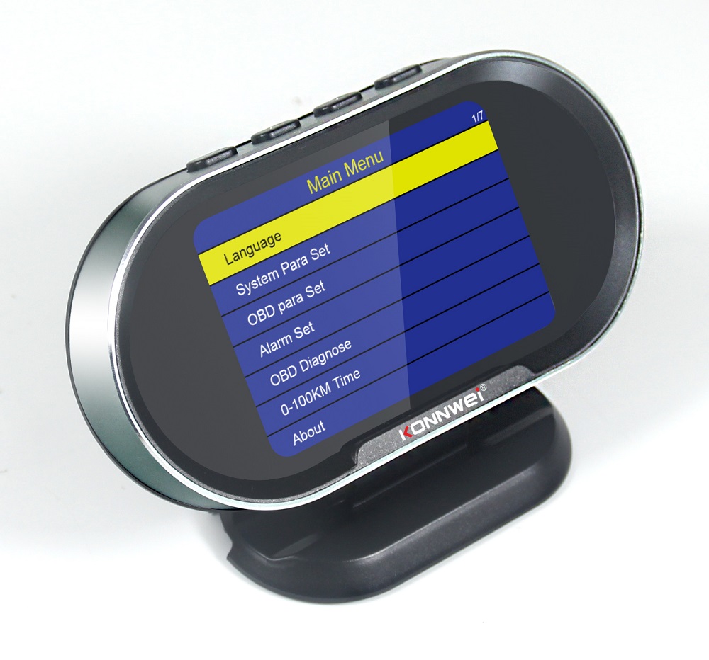 ouchuangbo Kw206 HUD head up display 12V speedometer boost meter OBD2 vehicle fault scanner