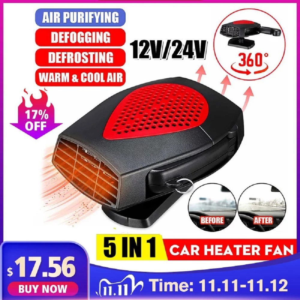 ouchuangbo On board heater 5 in 1 air purifier 12V 24 V cooler dryer demister defroster warm fan