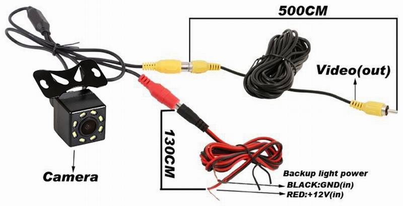 Ouchuangbo Reverse Parking Backup 8 LED rear vew HD camera night vision
