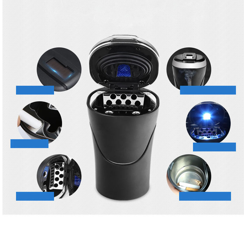 Ouchuangbo Car Ashtray Garbage solar Energy Storage Cup Container Cigar Ash Tray Car Styling