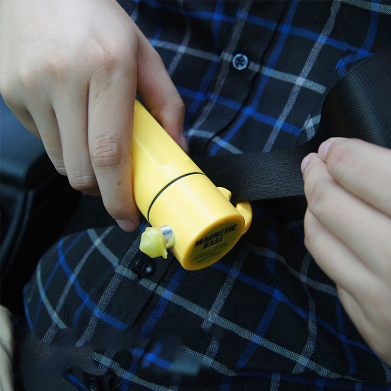 ouchuangbo  Mini safety hammer emergency 4 in 1 safety belt cutter glass window breaker