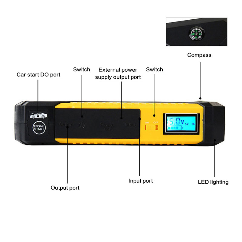 ouchuangbo  Jump starter car emergency starting power 12V 20000mah SOS lamp Notebook Charger