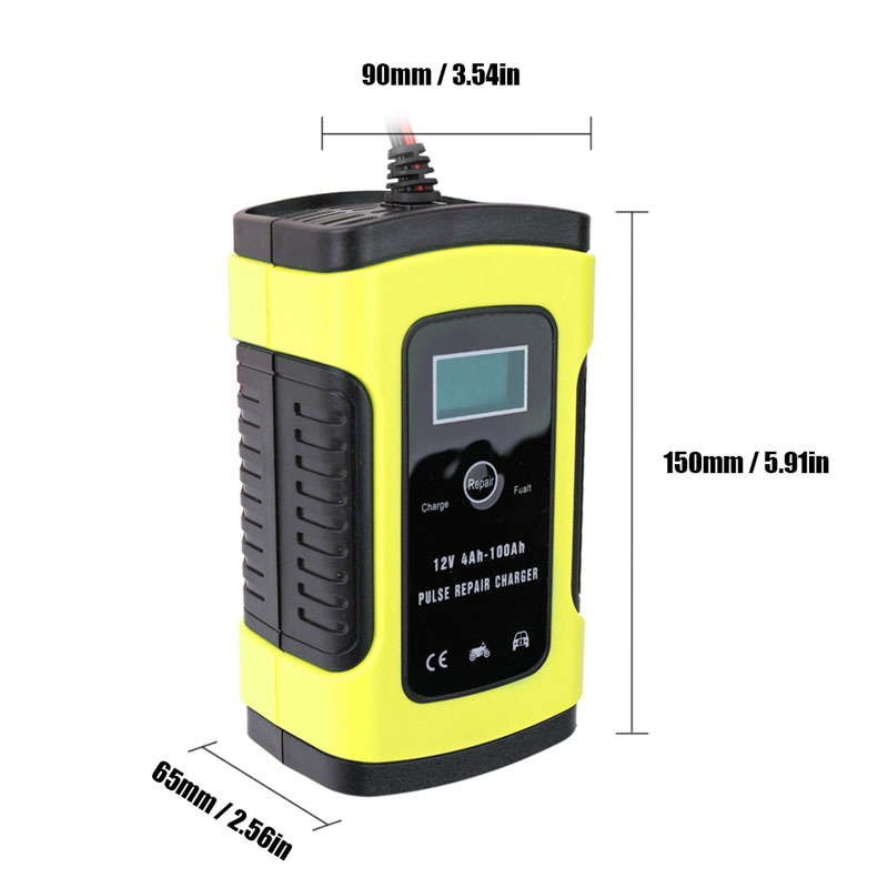 ouchuangbo 12V automobile battery charger intelligent fast pulse repair wet dry lead acid charging