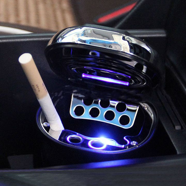 ouchuangbo Car stainless steel ashtray with LED removable cigarette lighter USB battery charging