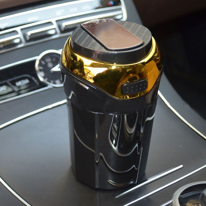 ouchuangbo Car stainless steel ashtray with LED removable cigarette lighter USB battery charging