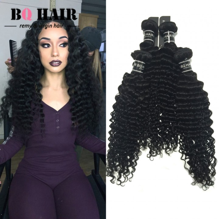 Bq Hair 8a 4 Bundles Deep Wave Full Head Peruvian Virgin Hair