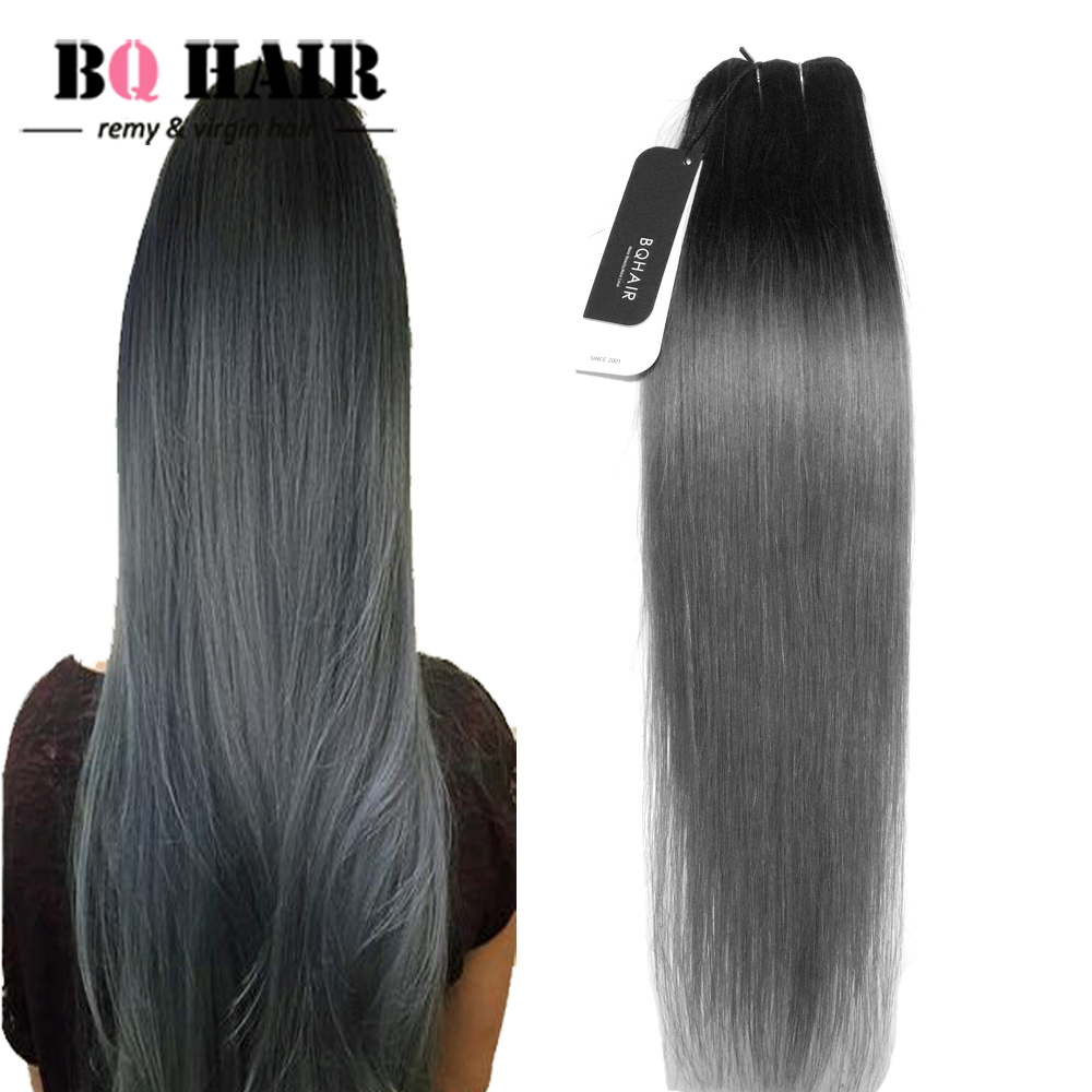 BQ HAIR Grade 8A 1B-Dark Gary Peruvian Human Virgin Hair Straight Wave High Quality 100g/bundle
