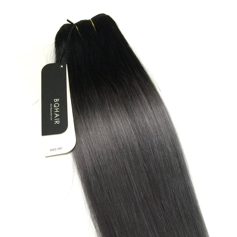 BQ HAIR Grade 8A 1B-Dark Gary Peruvian Human Virgin Hair Straight Wave High Quality 100g/bundle