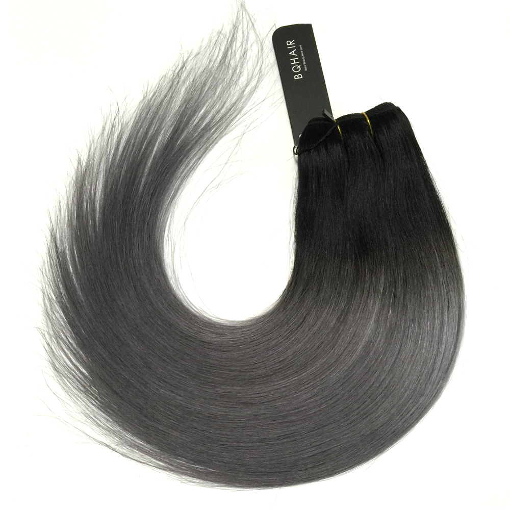 BQ HAIR Grade 8A 1B-Dark Gary Peruvian Human Virgin Hair Straight Wave High Quality 100g/bundle